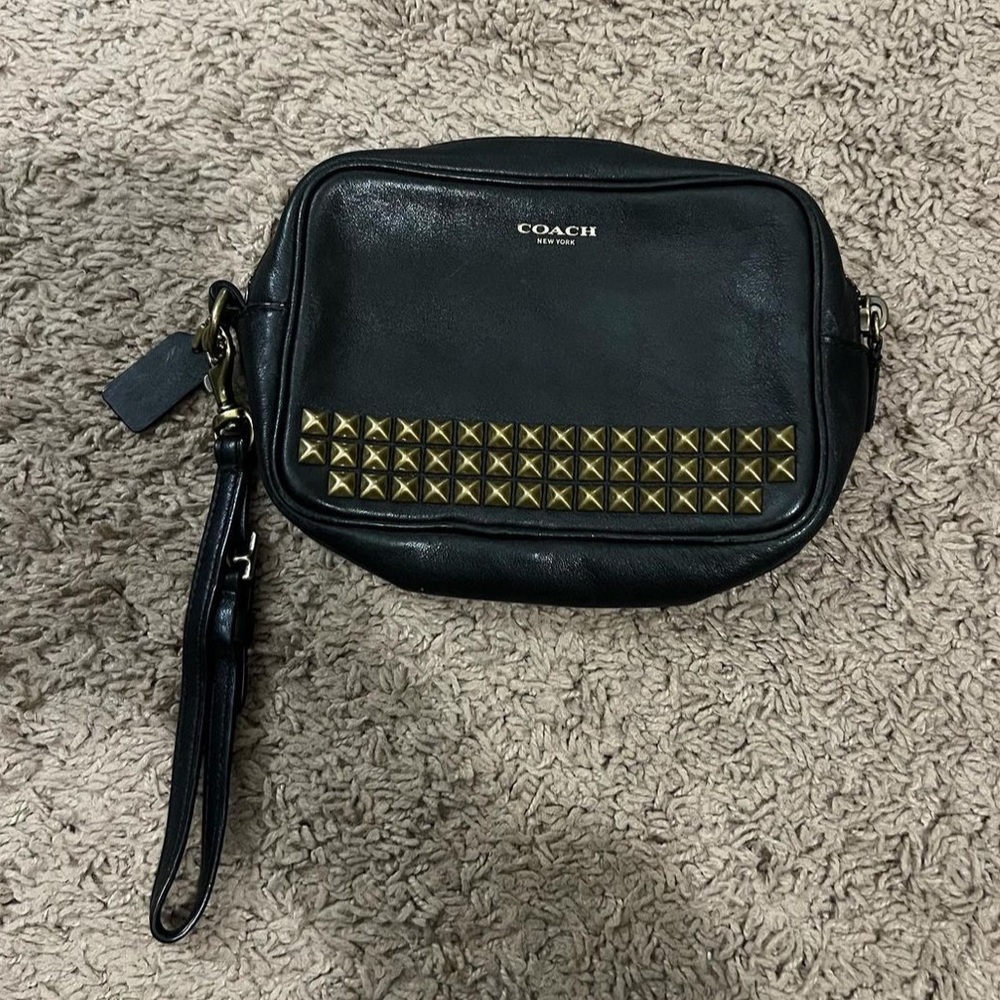 COACH Legacy Archival Studded Leather Flight Clutch / Wristlet